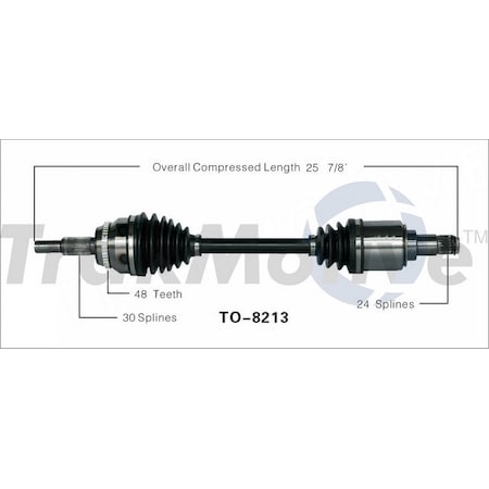 Surtrack Axle Cv Axle Shaft, To-8213 TO-8213